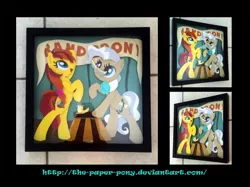 Size: 1280x958 | Tagged: artist:the-paper-pony, craft, derpibooru import, grand brony gala, irl, mascot, mayor mare, oc, oc:sun dancer, photo, safe, shadowbox