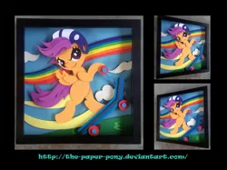 Size: 1280x958 | Tagged: artist:the-paper-pony, craft, derpibooru import, irl, photo, safe, scootaloo, shadowbox, solo