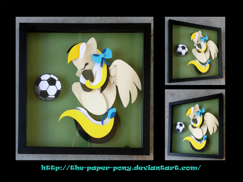 Size: 1280x958 | Tagged: safe, artist:the-paper-pony, derpibooru import, oc, unofficial characters only, commission, craft, football, irl, photo, shadowbox, solo