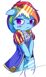Size: 600x1000 | Tagged: ace of spades, artist:walthooves, blushing, bottomless, clothes, cute, derpibooru import, dress, rainbow dash, rainbow dash always dresses in style, safe, solo