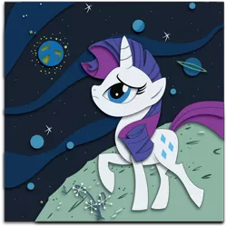 Size: 1864x1863 | Tagged: artist:the-paper-pony, commission, derpibooru import, rarity, safe, shadowbox, solo