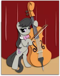 Size: 1713x2163 | Tagged: artist:the-paper-pony, cello, commission, derpibooru import, musical instrument, octavia melody, safe, shadowbox, solo