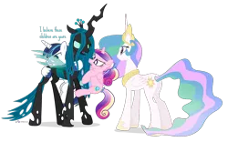 Size: 1140x710 | Tagged: safe, artist:dm29, derpibooru import, princess cadance, princess celestia, queen chrysalis, shining armor, alicorn, changeling, changeling queen, pony, unicorn, angry, biting, colt, cute, cutedance, female, filly, foal, madorable, male, shining adorable, simple background, transparent background, younger