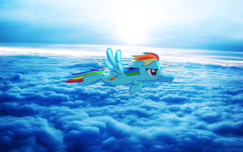 Size: 2880x1800 | Tagged: artist:mrkupkake, artist:segfaultd, blue, cloud, cloudy, derpibooru import, flying, irl, photo, ponies in real life, rainbow dash, safe, solo, vector