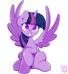 Size: 1087x1180 | Tagged: safe, artist:shadowhulk, derpibooru import, twilight sparkle, twilight sparkle (alicorn), alicorn, pony, cute, female, looking at you, mare, simple background, smiling, solo, spread wings, transparent background, twiabetes, wings