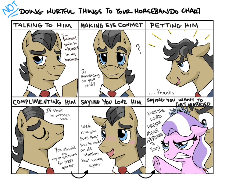 Size: 1260x1024 | Tagged: artist:rocketp0ne, blushing, derpibooru import, diamond tiara, dilf, doing loving things, filthy rich, horsebando, husbando, meme, messy mane, safe, shipping denied