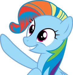 Size: 4228x4377 | Tagged: safe, artist:xhalesx, derpibooru import, rainbow dash, rarity, the lost treasure of griffonstone, absurd resolution, alternate hairstyle, hilarious in hindsight, manebow sparkle, rainbow fash, simple background, solo, transparent background, vector