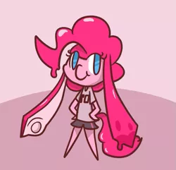 Size: 551x532 | Tagged: safe, artist:rotomagent479, derpibooru import, pinkie pie, inkling, crossover, solo, species swap, splatoon