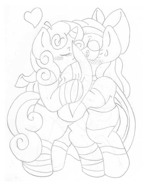 Size: 1601x2005 | Tagged: apple bloom, artist:blackbewhite2k7, crossover, derpibooru import, female, kissing, lesbian, monochrome, safe, shipping, sketch, superfilly, supergirl, sweetie belle, sweetiebloom, sweetie do well