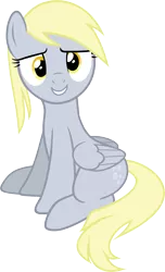 Size: 3636x6000 | Tagged: safe, artist:slb94, derpibooru import, derpy hooves, pegasus, pony, female, mare, simple background, sitting, smiling, solo, transparent background, vector