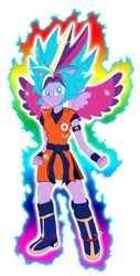 Size: 2036x4000 | Tagged: safe, artist:gonzalossj3, derpibooru import, twilight sparkle, equestria girls, crossover, dragon ball z, ponied up, rainbow power, super saiyan blue, super saiyan god super saiyan, super saiyan princess, super saiyan princess super saiyan