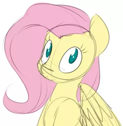 Size: 999x1024 | Tagged: artist:estrill, derpibooru import, fluttershy, safe, sketch, solo