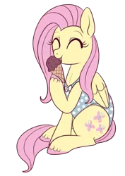 Size: 381x539 | Tagged: safe, artist:lulubell, derpibooru import, fluttershy, clothes, cute, ice cream, licking, one-piece swimsuit, shyabetes, simple background, solo, swimsuit, tongue out, transparent background