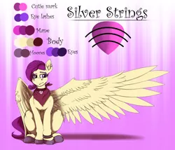 Size: 4380x3753 | Tagged: artist:scrufflebutt, derpibooru import, oc, oc:silver strings, reference sheet, safe, solo, unofficial characters only