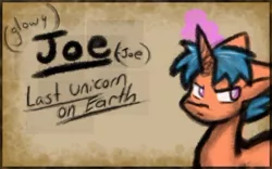Size: 430x269 | Tagged: safe, artist:zutcha, derpibooru import, oc, oc:mystic rune, unofficial characters only, pony, unicorn, fanfic:the last pony on earth, ponies after people, glowing horn, horn, illustration, magic, male, solo, stallion, text