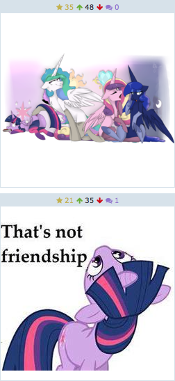 Size: 252x548 | Tagged: suggestive, artist:discosweetruletik, derpibooru import, princess cadance, princess celestia, princess luna, twilight sparkle, twilight sparkle (alicorn), alicorn, pony, derpibooru, alicorn tetrarchy, bedroom eyes, book, clothes, exploitable meme, female, juxtaposition, juxtaposition win, lesbian, lip bite, mare, meme, meta, missing cutie mark, socks