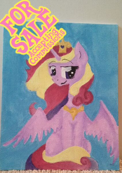 Size: 538x762 | Tagged: artist:clementine blitz, canvas, derpibooru import, for sale, painting, princess cadance, safe