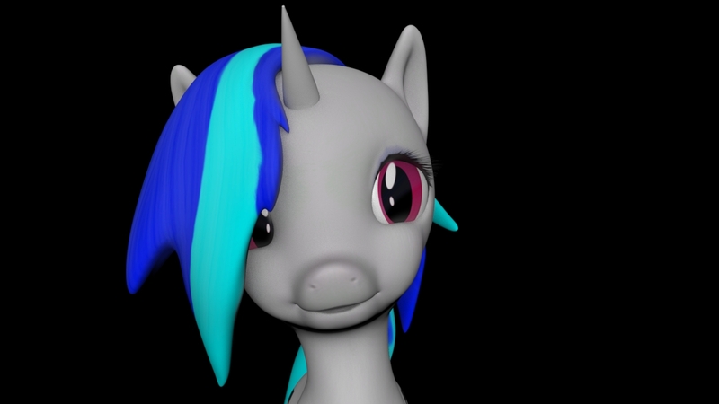 Size: 1280x720 | Tagged: 3d, 3d model, artist:navybrony, autodesk maya, derpibooru import, model, not sfm, puffy cheeks, safe, vinyl scratch, wip