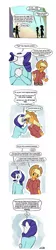 Size: 696x3130 | Tagged: safe, artist:siden, derpibooru import, applejack, rarity, oc, oc:ivory, oc:sparkling cider, anthro, plantigrade anthro, comic, female, lesbian, rarijack, shipping, ultimare universe