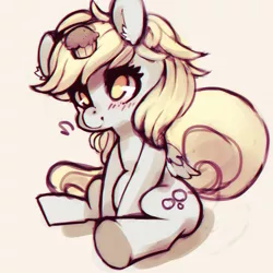 Size: 1600x1600 | Tagged: safe, artist:inkytophat, derpibooru import, derpy hooves, pegasus, pony, female, mare, muffin, solo