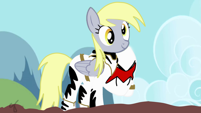 Size: 1920x1080 | Tagged: safe, artist:bryantcore, derpibooru import, derpy hooves, pegasus, pony, abarekiller, bakuryuu sentai abaranger, crossover, female, mare, power rangers, power rangers dino thunder, super sentai, this will end in tears, white ranger