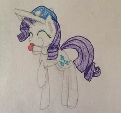 Size: 640x597 | Tagged: artist:rainbowrules, baseball cap, blowing, coach, derpibooru import, football, hat, puffy cheeks, rarity, safe, solo, traditional art, whistle, whistle necklace