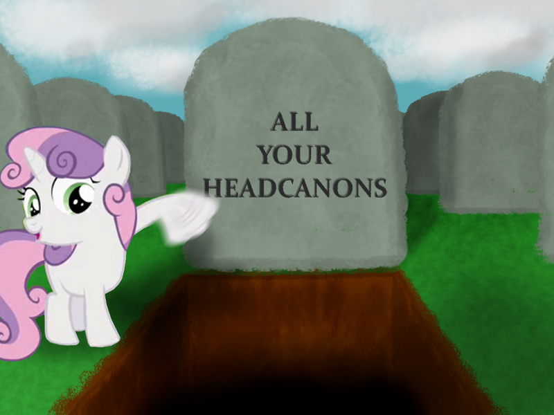 Size: 1024x768 | Tagged: artist:hawthornbunny, derpibooru import, drama, drama bait, gravestone, graveyard, headcanon, headcanon denied, safe, sweetie belle