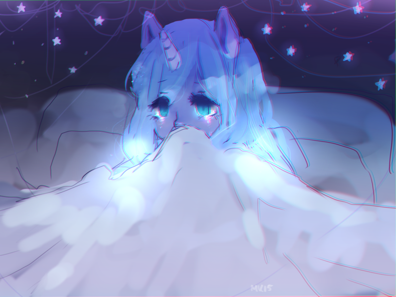 Size: 1280x960 | Tagged: ambiguous facial structure, anthro, artist:marinakirby, bed, chromatic aberration, crying, derpibooru import, princess luna, safe, solo