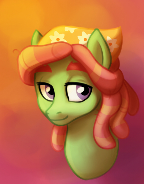 Size: 916x1168 | Tagged: safe, artist:apilsinn, derpibooru import, tree hugger, pony, bust, female, huggerbetes, mare, portrait, solo