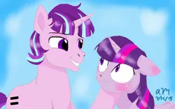 Size: 1280x800 | Tagged: artist:fallenangel5414, derpibooru import, female, half r63 shipping, male, rule 63, safe, shipping, starlight glimmer, stellar gleam, straight, this will end in communism, twigleam, twilight sparkle, twilight sparkle (alicorn), twistarlight