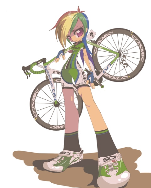 Size: 1024x1280 | Tagged: artist:fr3, bicycle, derpibooru import, human, humanized, pixiv, rainbow dash, safe, solo