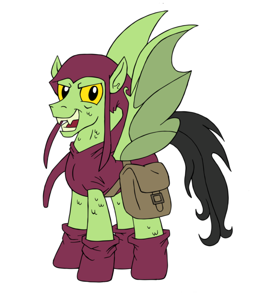 Size: 2259x2538 | Tagged: safe, artist:edcom02, artist:jmkplover, derpibooru import, ponified, bat pony, pony, bat wings, crossover, fangs, green goblin, marvel, norman osborn, simple background, spider-man, spiders and magic ii: eleven months, spiders and magic iii: days of friendship past, spiders and magic iv: the fall of spider-mane, spiders and magic: rise of spider-mane, transparent background, yellow eyes