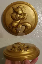 Size: 800x1236 | Tagged: safe, artist:aachi-chan, derpibooru import, applejack, pony, auction, figurine, for sale, plaque, sculpture