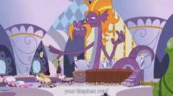 Size: 1279x712 | Tagged: derpibooru import, donkey, fabulous, matilda, meme, safe, screencap, sea serpent, slice of life (episode), steven magnet, youtube caption