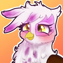 Size: 969x969 | Tagged: safe, artist:doubt, derpibooru import, gilda, gryphon, blushing, cute, gildadorable, solo