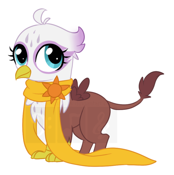 Size: 755x759 | Tagged: safe, artist:sweetest-lullaby, derpibooru import, oc, oc:georgia, unofficial characters only, gryphon, clothes, cute, magical lesbian spawn, offspring, parent:gilda, parent:greta, parents:grelda, scarf, solo