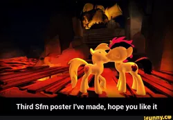 Size: 800x554 | Tagged: safe, derpibooru import, oc, oc:aryanne, unofficial characters only, earth pony, pony, unicorn, 3d, bridge, cave, eyes closed, framed picture, game, hoof in air, kissing, lava, lighting, model, nazi, source filmmaker, swastika, team fortress 2, volcano