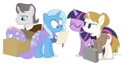 Size: 964x500 | Tagged: safe, artist:dm29, derpibooru import, trixie, twilight sparkle, twilight sparkle (alicorn), oc, oc:cease, oc:desist, alicorn, pony, briefcase, cease and desist, lawyer, simple background, transparent background