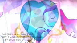 Size: 1366x768 | Tagged: artist:guardhero17, artist:twilightanddashie, artist:x-princess-cadence-x, cutie mark, derpibooru import, double, eyes closed, heart, princess cadance, quote, safe, vector, wallpaper