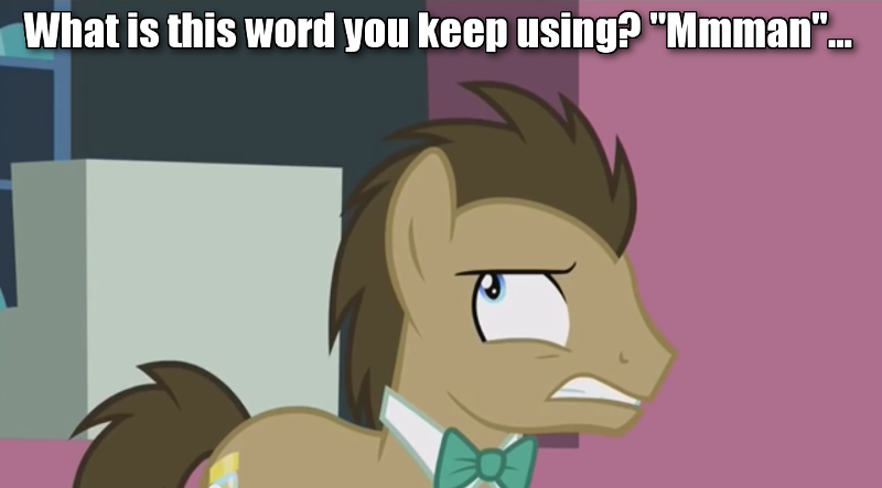 Size: 800x443 | Tagged: safe, derpibooru import, edit, edited screencap, screencap, doctor whooves, time turner, pony, slice of life (episode), bowtie, caption, dialogue, image macro, male, man, solo, stallion