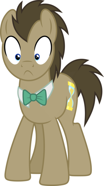 Size: 6000x10708 | Tagged: safe, artist:vectorizedunicorn, derpibooru import, doctor whooves, time turner, earth pony, pony, slice of life (episode), :<, absurd resolution, bowtie, male, shocked, simple background, solo, stallion, transparent background, vector