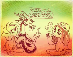 Size: 681x530 | Tagged: artist:pon_pon_pon, derpibooru import, discord, drugs, fluttershy, list, make new friends but keep discord, marijuana, meta humor, rasta, safe, stoned, tree hugger, tree stoner