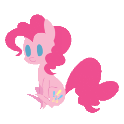Size: 400x400 | Tagged: animated, artist:breadcipher, blinking, cute, derpibooru import, ear twitch, pinkie pie, pointy ponies, safe, simple background, sitting, smiling, solo, transparent background