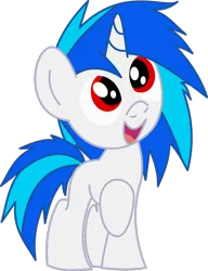Size: 724x941 | Tagged: artist:walkcow, cute, derp, derpibooru import, filly, little, safe, simple background, solo, transparent background, vinyl scratch, wrong eye color, wub