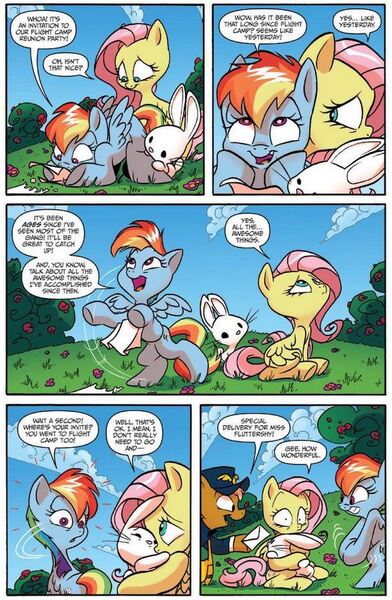 Size: 587x899 | Tagged: angel bunny, artist:jay fosgitt, derpibooru import, fluttershy, idw, preview, rainbow dash, safe, spoiler:comic, spoiler:comicff18