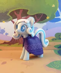 Size: 751x900 | Tagged: safe, artist:krowzivitch, derpibooru import, oc, oc:snowdrop, unofficial characters only, pony, cloak, clothes, craft, figurine, sculpture, solo