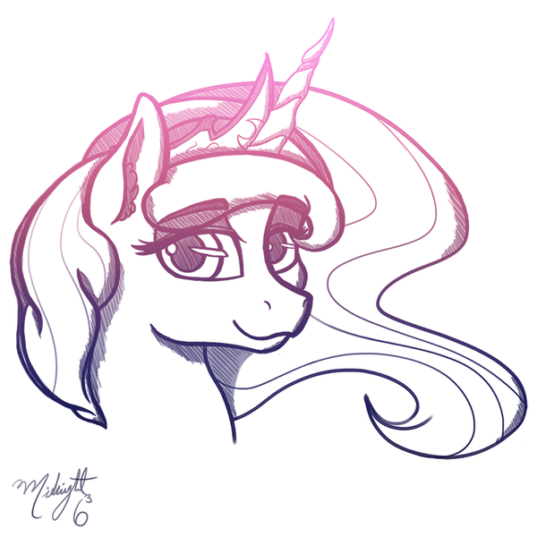 Size: 800x800 | Tagged: artist:midnightsix3, derpibooru import, lunadoodle, portrait, princess luna, safe, solo, style emulation