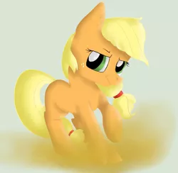 Size: 1024x1000 | Tagged: applejack, artist:melchiorflyer, derpibooru import, hatless, missing accessory, safe, simple background, solo