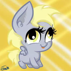 Size: 500x500 | Tagged: safe, artist:mirry92, derpibooru import, derpy hooves, pegasus, pony, big eyes, chibi, cross-eyed, cute, derp, derpabetes, digital art, female, filly, mare, silly, silly face, silly pony, solo, tongue out