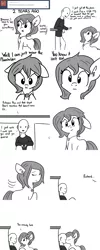 Size: 1452x3630 | Tagged: safe, artist:tjpones, derpibooru import, oc, oc:brownie bun, oc:richard, unofficial characters only, earth pony, human, pony, horse wife, ask, clothes, cute, daaaaaaaaaaaw, dialogue, eyes closed, feels, female, heartwarming, hnnng, human male, jewelry, kissing, looking at each other, love, male, mare, monochrome, necklace, open mouth, smiling, straight, tjpones is trying to murder us, tumblr